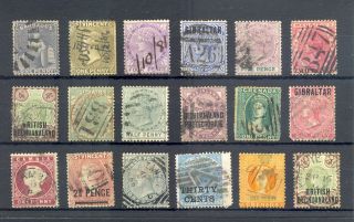 English Colonies 18 Stamps Queen Victoria - Unsorted Lot - F/vf @1