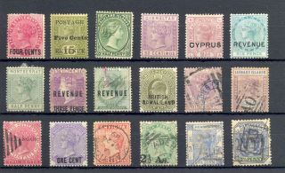 English Colonies 18 Stamps Queen Victoria - Unsorted Lot - F/vf