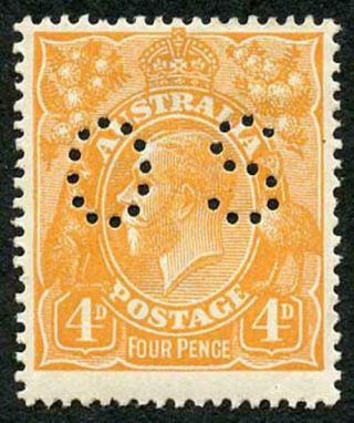 Australia Sg041 4d Orange Perf Os M/mint