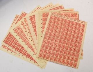 Deutsche Reich Weimar Rep 1923 Inflation Stamp Sheets 5 Millionen Pink/red - W20