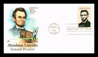 Dr Jim Stamps Us President Abraham Lincoln Ameripex Fdc Cover Chicago