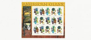 Us Stamps/postage/sheets Sc 3328a American Glass Mnh F - Vf Og Fv$4.  95