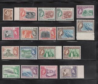 Dominica 1954 Definitives To 48c Mnh With Shades
