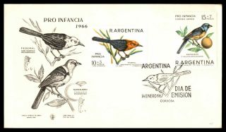 Mayfairstamps Argentina 1966 Variety Of Birds First Day Cover Wwb43959