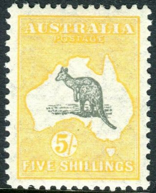 Australia - 1929 - 30 5/ - Grey & Yellow.  A Lightly Mounted Example Sg 111