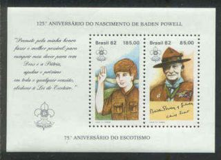 Brazil 1982 75th Anniv Boy Scouts Baden Powell Souvenir Sheet