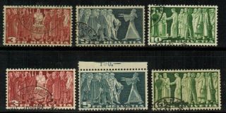 Switzerland 244 - 246,  284 - 286 Complete Set 1938