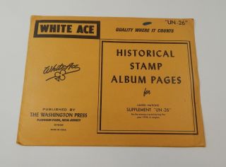 White Ace United Nations Supplement Un - 26 1978 Historical Stamp Album Pages