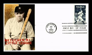 Dr Jim Stamps Us Sticker Cachet Metuchen Little League Fdc Babe Ruth Cover