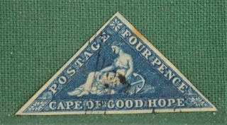 Cape Of Good Hope Triangle South Africa Stamp 4d Deep Blue Sg 6 (b17)