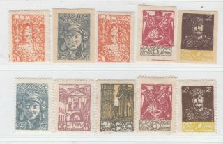 Central Lithuania 1920 Full Set Perf. ,  Imperf Scott 23/28 = Michel 14a/19