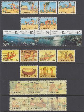 Tokelau Sc 144//172 Mnh.  1987 - 1990 Issues,  4 Complete Sets,  Vf