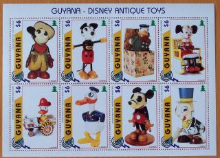 Disney - Antique Toys - 8 Stamp Sheet.