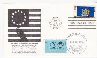 York Flag 1643 Double Cancel Us First Day Cover 1976 - Nasa Local Post