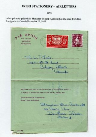 Ireland - 1955 - 6 Airletter Forms - Fai Af4a - Shanahan 