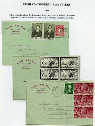 Ireland - 1955 - 6 Airletter Forms - FAI AF4a - Shanahan ' s Stamp 3