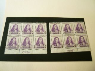 Two Mnh 1932 William Penn Plate Blocks Of 6 Stamps Sc 724 Scv $ 12.  50 Each
