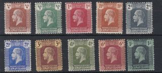 Cayman Islands 1921 - 26 S G 69 - 79 Values To 1/ - Mh 6d Deep Claret Toned