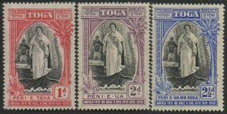 Tonga 1938 Sg71 - 73 Queen Salote 