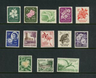 T549 Norfolk Island 1960/2 Flora Flowers Birds Definitives 13v.  Mnh