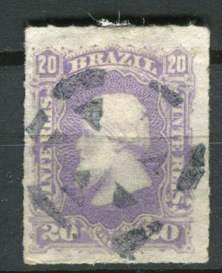 Brazil; 1876 Early Classic Dom Pedro Issue Fine 20r.  Value