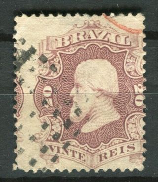 Brazil; 1867 Early Classic Dom Pedro Issue Fine 20r.  Value