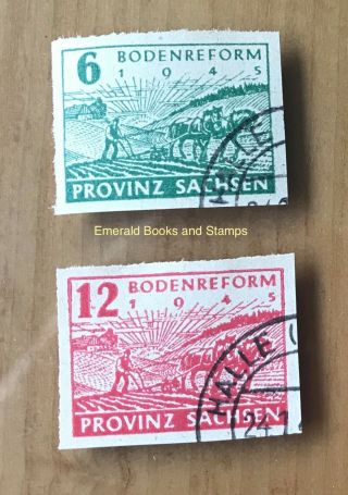 Ebs Germany 1945 Soviet Zone Sbz Saxony Land Reform Imperf.  Michel 85 - 86 U Cv $9