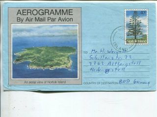 Norfolk Islands 40c Aerogramme To Germany 1984