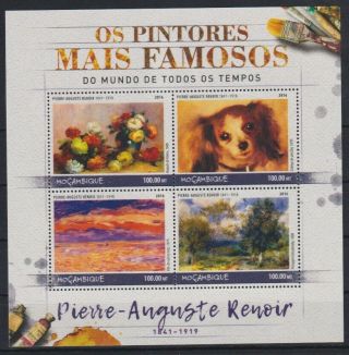 O690.  Mozambique - Mnh - 2016 - Art - Paintings - Renoir