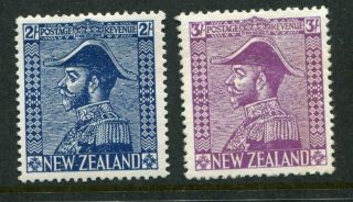 Zealand 1927 Kgv Admiral 2s,  3s Mh 2 Stamps