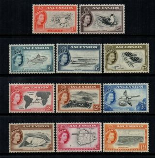Ascension - 1956 Qe2 Definitives To 2/6 (11 Stamps) - Sg 57 To 67 - Lmm