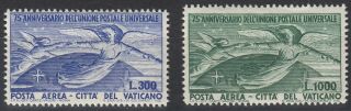 Vatican 1949 Posta Aerea Yvert Pa18/pa19 75th Aniv Upu (ref 13696)
