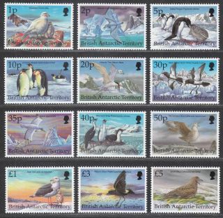 British Antarctic Territory 1998 Qeii Birds Set Sg290 - 301 Cat £45 Bat