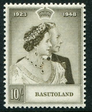 Basutoland 1948 Silver Wedding 10/ - Sg 37 Hinged (cat.  £50 As U/m)
