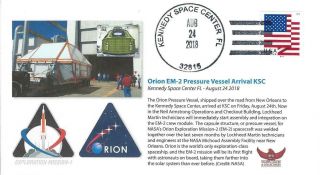 2018 Orion Em - 2 Pressure Vessal Arrves Kennedy Space Center 24 August