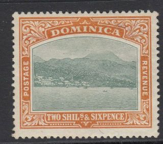 Dominica 1907 Edward Vii 2/6d Grey - Green & Maize Sg.  45 Mounted