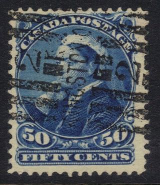 Stamps Canada Scott 47 Cat.  $ 75.  00 50c Deep Blue Ref 574 Fs