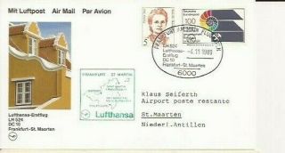 Lufthansa First Flight Frankfurt St.  Maarten 1989