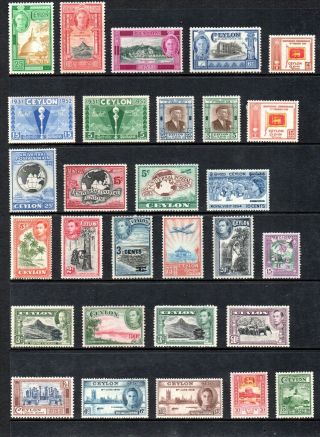 Selection Of Stamps From Early Stamps From Ceylon/sri Lanka Mh.