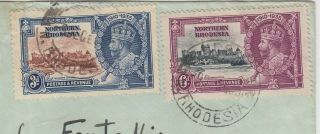 NORTHERN RHODESIA 1935 SILVER JUBILEE set of 4 on cover to LIMASSOL CYPRUS 2