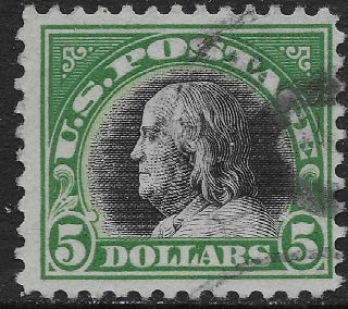 Scott 524 Us Stamp Franklin $5.  00