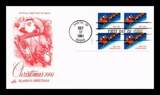 Dr Jim Stamps Us Santa Claus Sleigh First Day Cover Art Craft Block Christmas