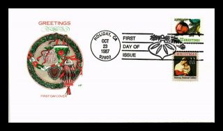 Dr Jim Stamps Us Christmas Combo House Of Farnum Fdc Cover Holiday California