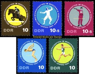 Ebs East Germany Ddr 1965 Modern Pentathlon Championships Michel 1133 - 1137 Mnh