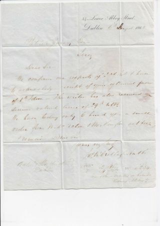 Lot:31989 GB QV cover entire DUBLIN to SPAIN 6 aug 1868 Via London and France 2