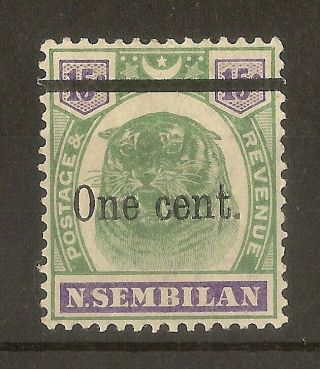 Negri Sembilan 1898 1c On 15c Sg15 Cat£110