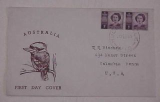 Australia Fdc 1947 Hughogdale Bird Cachet Addressed