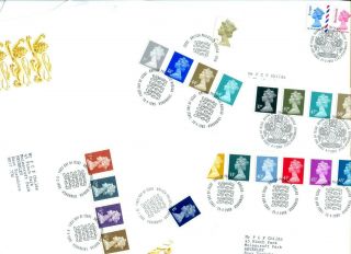 1999 - 2010 Great Britain Royal Mail Machin Definitive Fdcs X20 Bureau Pmks Vgc