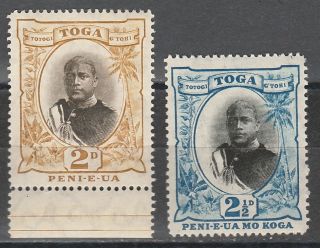 Tonga 1897 King George Ii 2d Type I And 21/2d Wmk Sideways