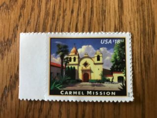 Us Scott 4650 $18.  95 Carmel Mission With Selvage Sgl 2012 Vf Mnh